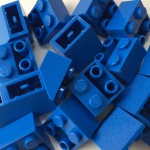 Blue Lego mounting bricks