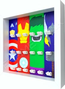 FRAME PUNK display frame compatible with LEGO Marvel Superhero minifigures (White) Side view