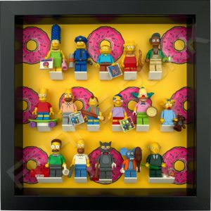 FRAME PUNK display frame compatible with LEGO Simpsons minifigures series 1&2 (black) with series 1 minifigures