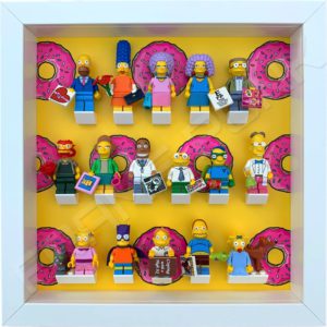 FRAME PUNK display frame compatible with LEGO Simpsons minifigures series 1&2 (white) with series 2 minifigures