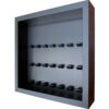 FRAMEPUNK black background and black mounts display frame compatible with 21 Lego minifigures (black) Side view