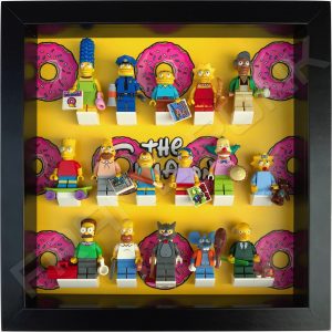 LEGO The Simpsons Minifigures Series 1 & 2 Donuts display frame (black) with The Simpsons series 1 minifigures