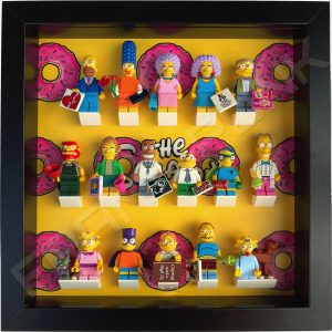 LEGO The Simpsons Minifigures Series 1 & 2 Donuts display frame (black) with The Simpsons series 2 minifigures
