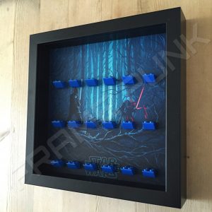 Star Wars - The Force Awakens Blue Lego bricks minifigure display frame Side View