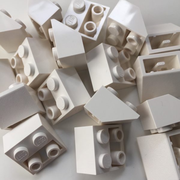 White Lego mounting bricks