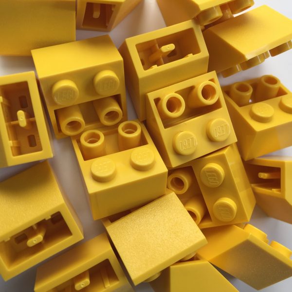 Yellow Lego mounting bricks