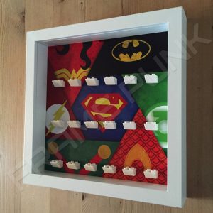 Justice League LEGO Minifigure display frame (White) side view