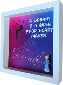 Lego Disney Princess minifigure frame with Cinderella minifigure Side View
