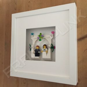 Blank mount LEGO wedding frame Side View