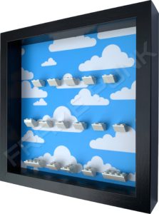 FRAME PUNK display frame compatible with LEGO The Simpsons Minifigures Series 1 & 2 - Clouds (black) Side view