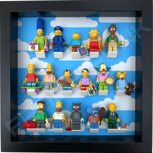 FRAME PUNK display frame compatible with LEGO The Simpsons Minifigures Series 1 & 2 - Clouds (black) with Series 1 minifigures