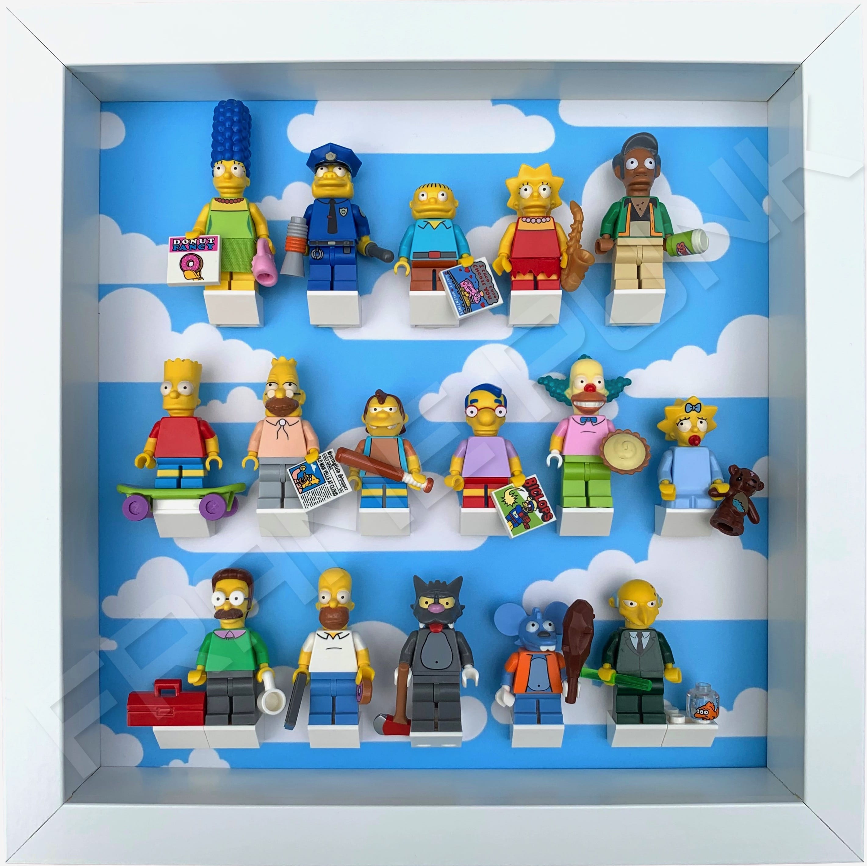 Lego Minifigures Display Case Picture Frame for Simpsons Series 2 mini figures 