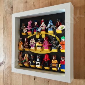Classic LEGO Batman Movie Minifigures Series display frame with minifigures (White) Side View