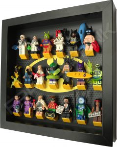 Classic LEGO Batman Movie Minifigures display frame with Series 2 minifigures (Black) Side View