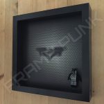 Contemporary LEGO Batman Minifigure display frame with minifigure Side View