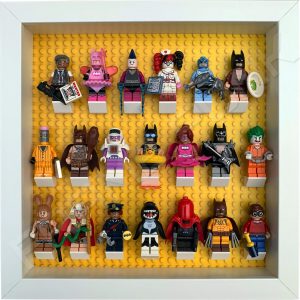 FRAMEPUNK white display frame compatible with LEGO Batman Movie Minifigures Series 1 and 2 (displaying series 1)