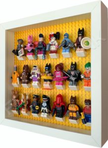 FRAMEPUNK white display frame compatible with LEGO Batman Movie Minifigures Series 1 and 2 (displaying series 1) Side view