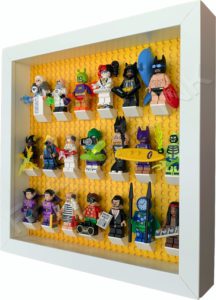 FRAMEPUNK white display frame compatible with LEGO Batman Movie Minifigures Series 1 and 2 (displaying series 2) Side view