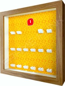 FRAMEPUNK Lego Minifigures Series 1 Display Frame (Oak) Side view