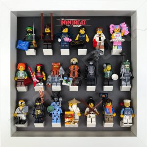 LEGO Ninjago Movie Minifigures Series display frame (black fade) with minifigures