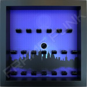 FRAME PUNK city display frame compatible with LEGO Batman minifigures series 1&2 (black)