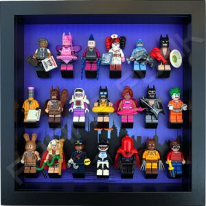 FRAME PUNK city display frame compatible with LEGO Batman minifigures series 1&2 (black) with series 1 minifigures