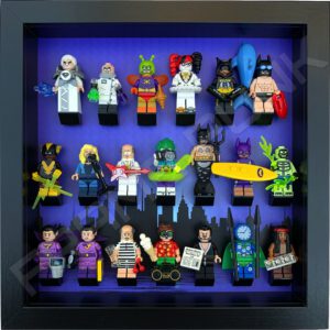 FRAME PUNK city display frame compatible with LEGO Batman minifigures series 1&2 (black) with series 2 minifigures