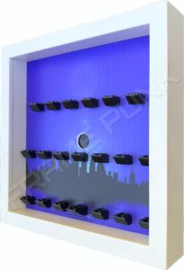 FRAME PUNK city display frame compatible with LEGO Batman minifigures series 1&2 (white) side view