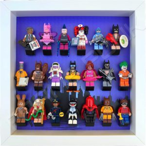 FRAME PUNK city display frame compatible with LEGO Batman minifigures series 1&2 (white) with series 1 minifigures