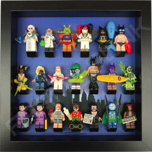 LEGO Batman Movie Series display with minifigures (City black frame)