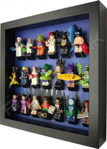 LEGO Batman Movie Series display with minifigures (City black frame) Side View