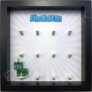 Unikitty Black Frame Lego Display with Dinosaur Unikitty