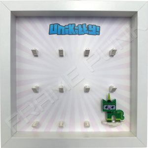 Unikitty White Frame Lego Display with Dinosaur Unikitty