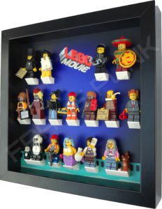 Lego Movie display frame with minifigures (black) Side view