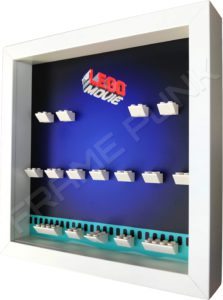 Lego Movie minifigure display frame (white) Side view