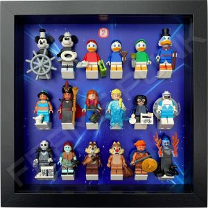 FRAMEPUNK black display frame compatible with LEGO Disney Minifigures Series 2 (Starry) with minifigures