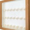 FRAMEPUNK white background and mounts display frame compatible with 21 Lego minifigures (Oak) Side view