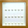 FRAMEPUNK white background and white mounts display frame compatible with 18 Lego minifigures (Oak)