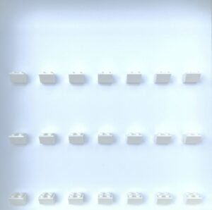 FRAMEPUNK white display board and white mounts compatible with 21 Lego minifigures