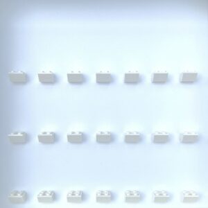 FRAMEPUNK white display board and white mounts compatible with 21 Lego minifigures