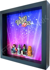 FRAMEPUNK Wizard of Oz black display frame compatible with LEGO Movie 2 Minifigures Series (with minifigures) Side view