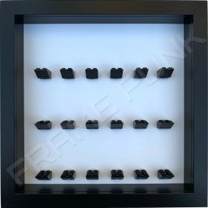 FRAMEPUNK minifigures display frame 18 2x3 mounts (black frame and black bricks)