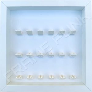 FRAMEPUNK minifigures display frame 18 2x3 mounts (white frame & white bricks)