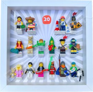FRAME PUNK display frame compatible with LEGO Minifigures Series 20 with minifigures