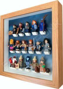 FRAME PUNK Harry Potter Lego Series 2 Display Frame with minifigures (Oak) Side view