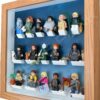 FRAMEPUNK Harry Potter Lego Minifigures Series 1 Display Frame (Oak) Side view with minifigures