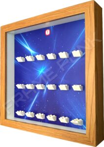 FRAMEPUNK Lego Disney Minifigures Series 1 Display Frame (Oak Starry) Side view