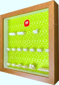 FRAMEPUNK Lego Minifigures Series 19 Display Frame (Oak) Side View