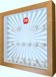 FRAMEPUNK Lego Minifigures Series 20 Display Frame (Oak) Side view