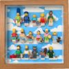 FRAMEPUNK Lego The Simpsons Minifigures Series Display Frame (Cloudy) showing Series 1 minifigures
